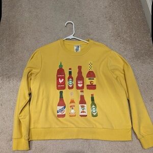 Yellow Hot Sauce Graphic Sweater